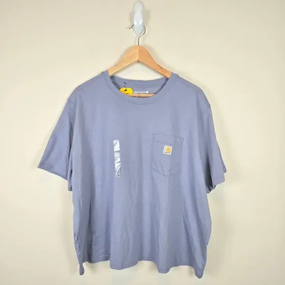 Carhartt Womens Size XL/16-18 Tencel Fiber Loose Fit Short Sleeve T Shirt Pocket - Picture 1 of 3